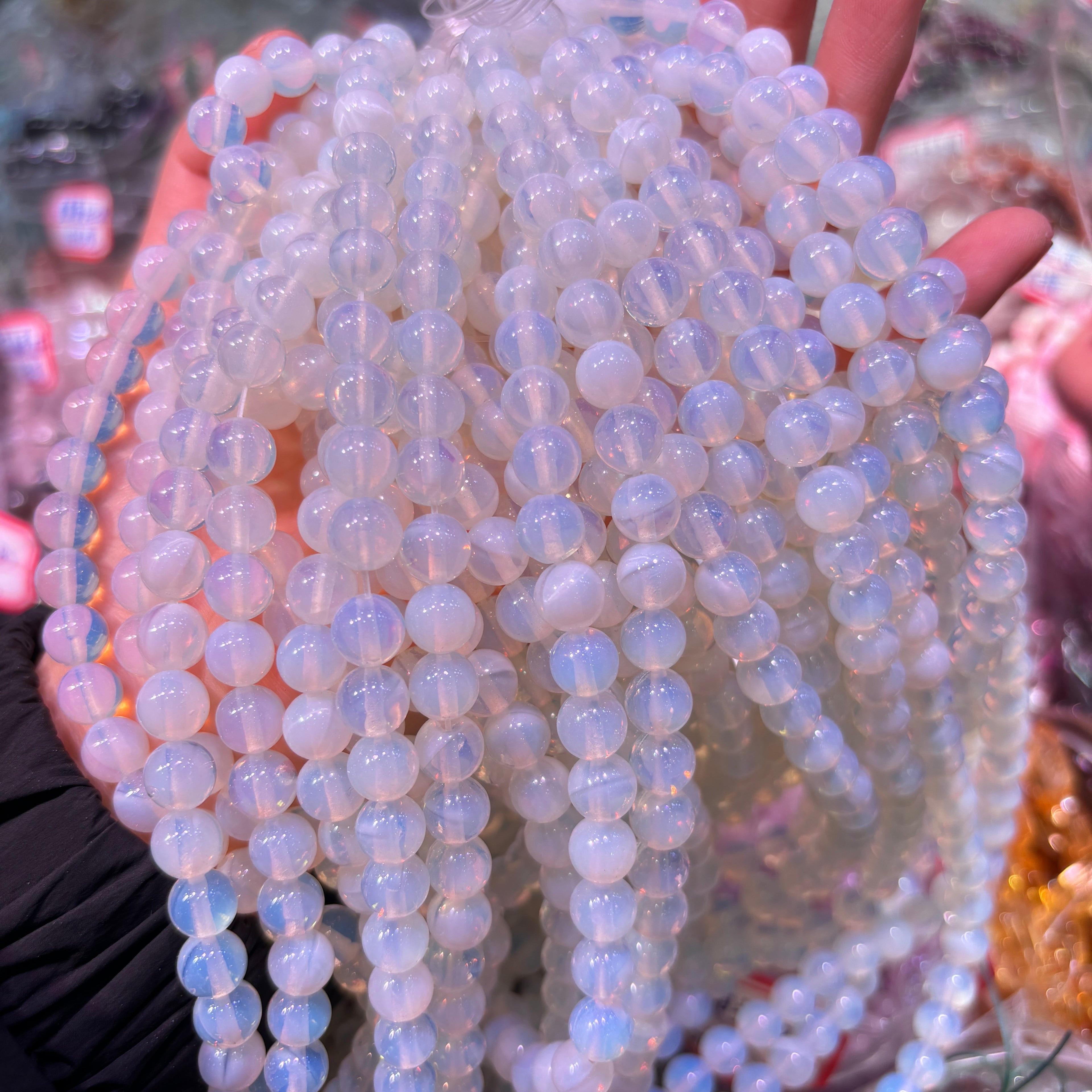 화이트 오팔 팔찌 8/10/12mm