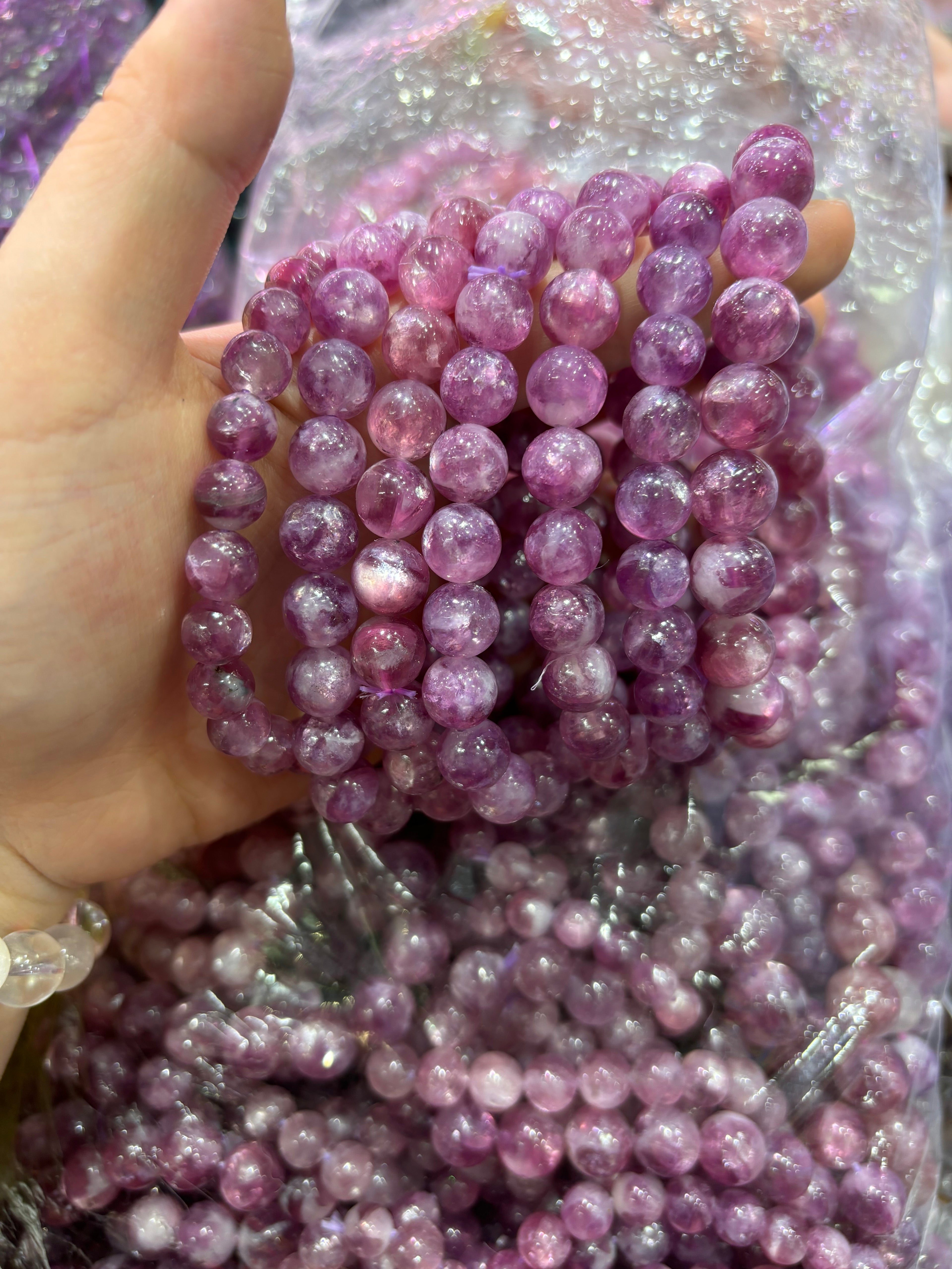 보라색 에메랄드 팔찌 8/10mm