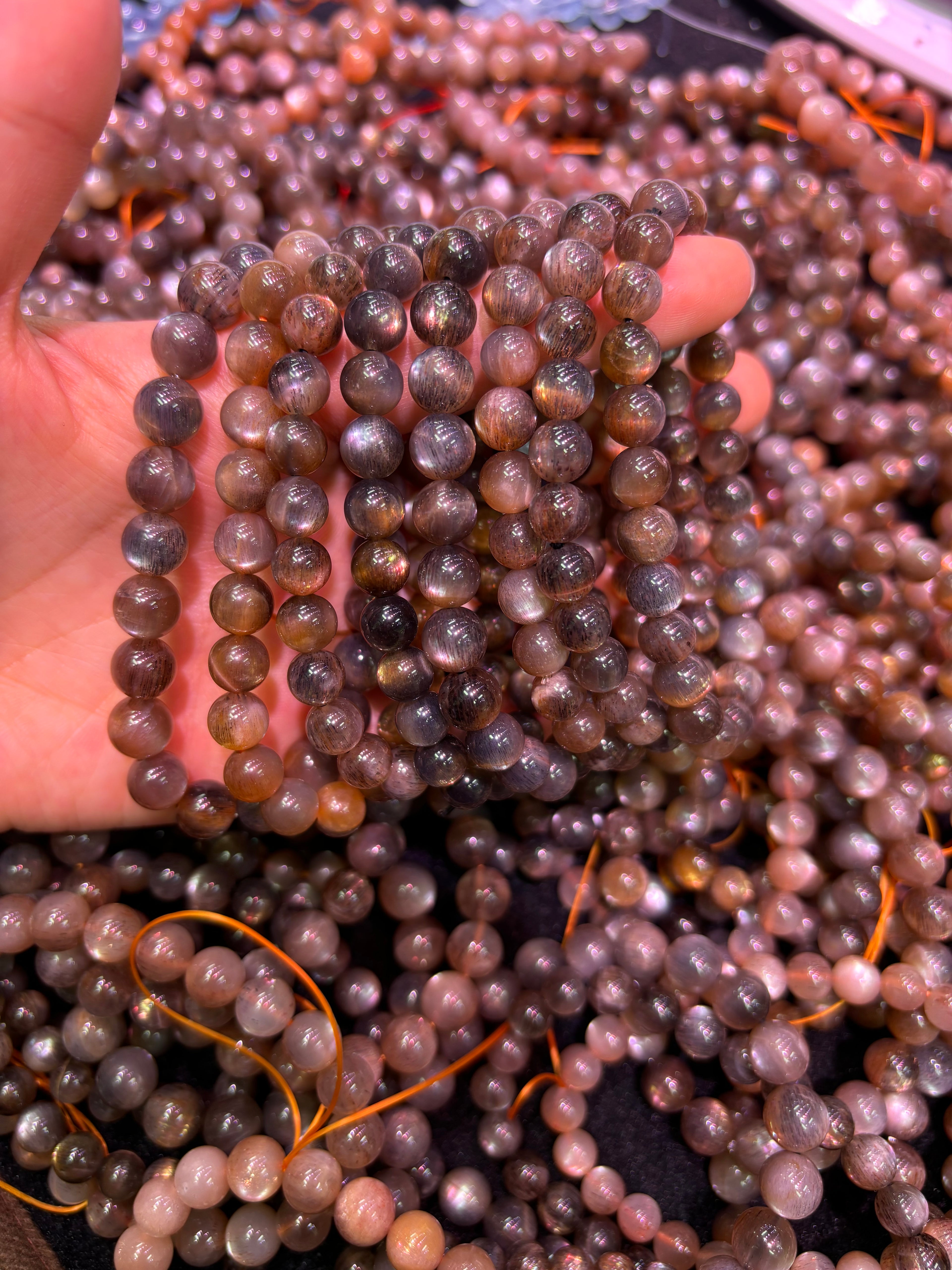 블랙 골드 백본 팔찌 8/10mm