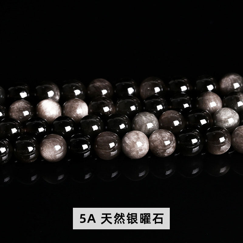 실버 흑요석 비즈 도매 5A/7A 4/6/8/10/12/14mm