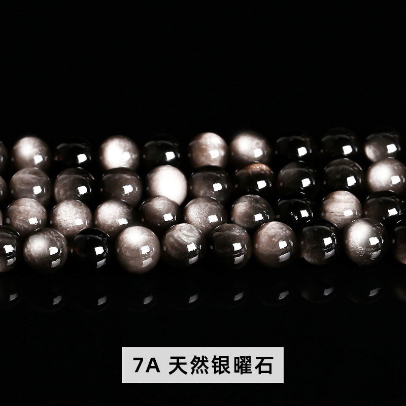 실버 흑요석 비즈 도매 5A/7A 4/6/8/10/12/14mm
