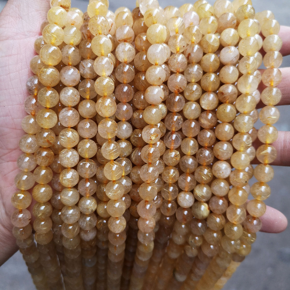 루틸 쿼츠(루틸레이티드 쿼츠) 비즈 도매 솜털 6/10mm